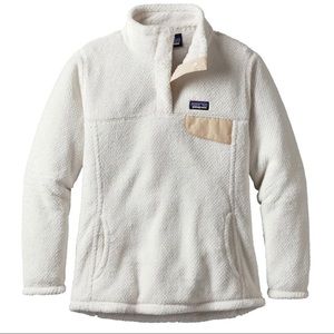 White Patagonia Re-Tool Snap-T Pullover